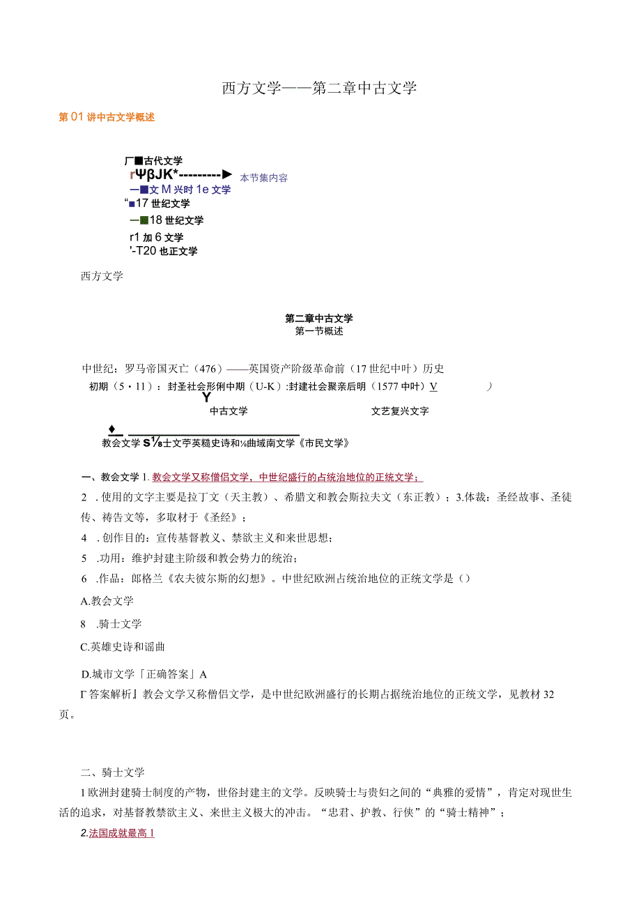 西方文学——第二章中古文学.docx_第1页