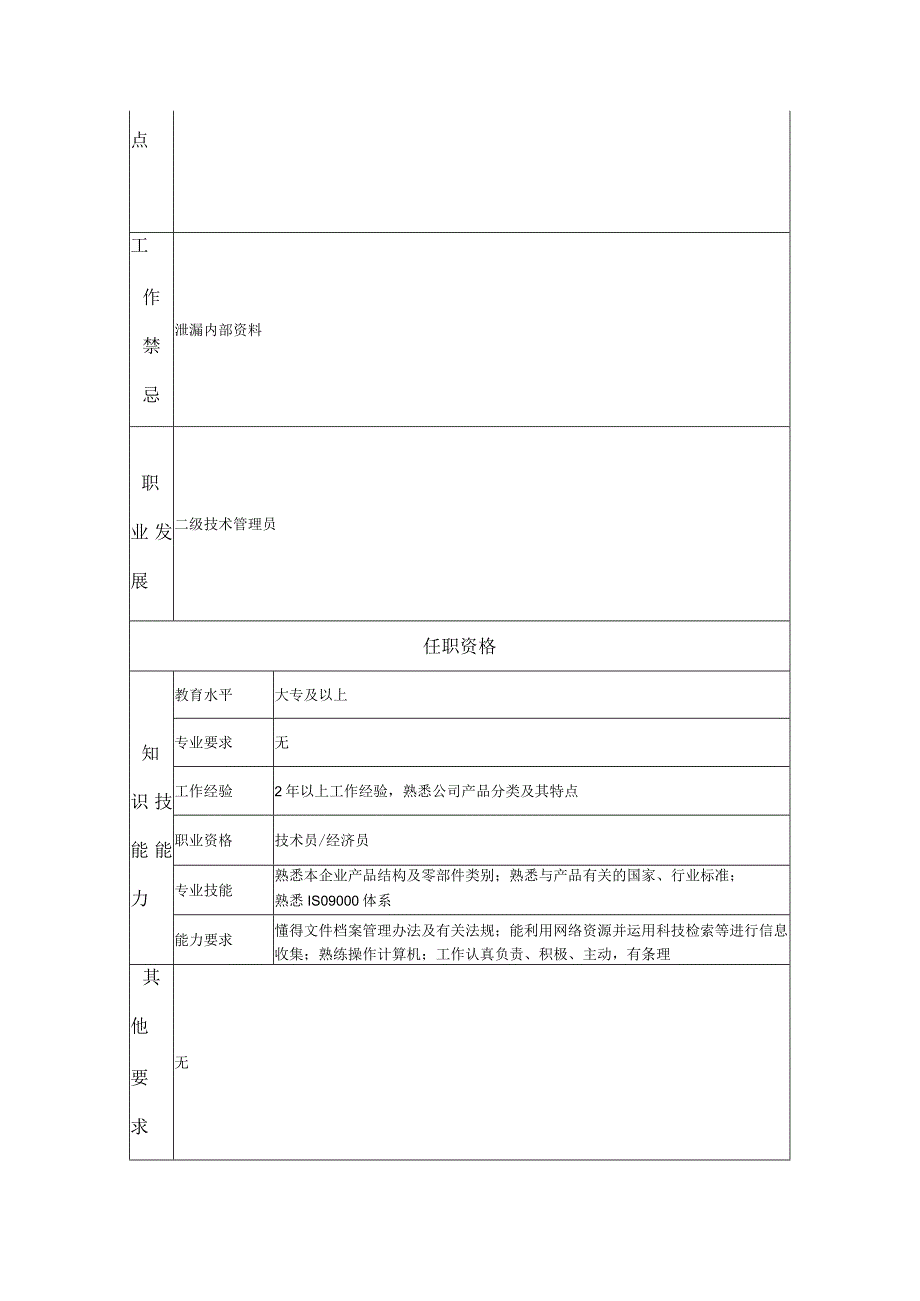 三级技术管理员--工业制造类岗位职责说明书.docx_第2页