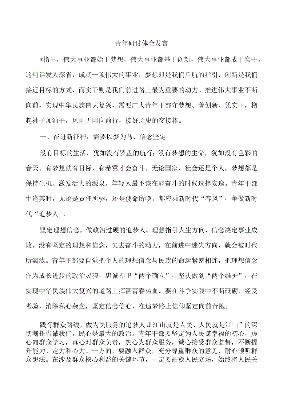 青年研讨体会发言.docx_第1页