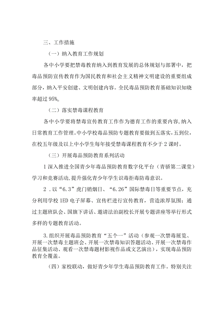 社会事业局教育系统关于全国禁毒示范城市创建工作实施方案.docx_第2页