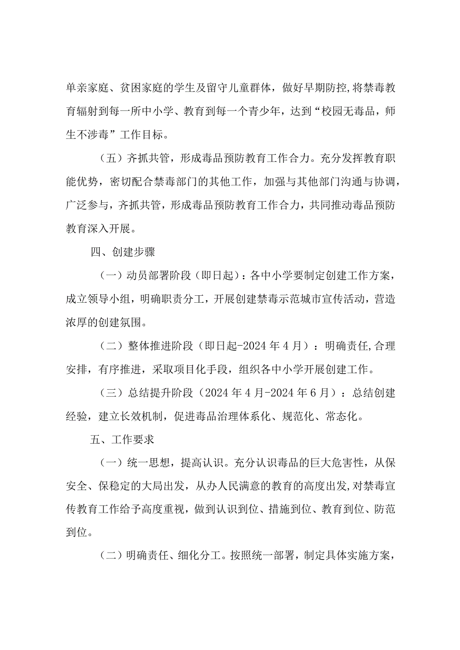 社会事业局教育系统关于全国禁毒示范城市创建工作实施方案.docx_第3页