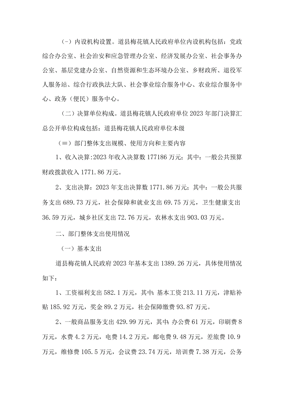 道县梅花镇政府2021年度部门整体支出绩效评价报告.docx_第2页