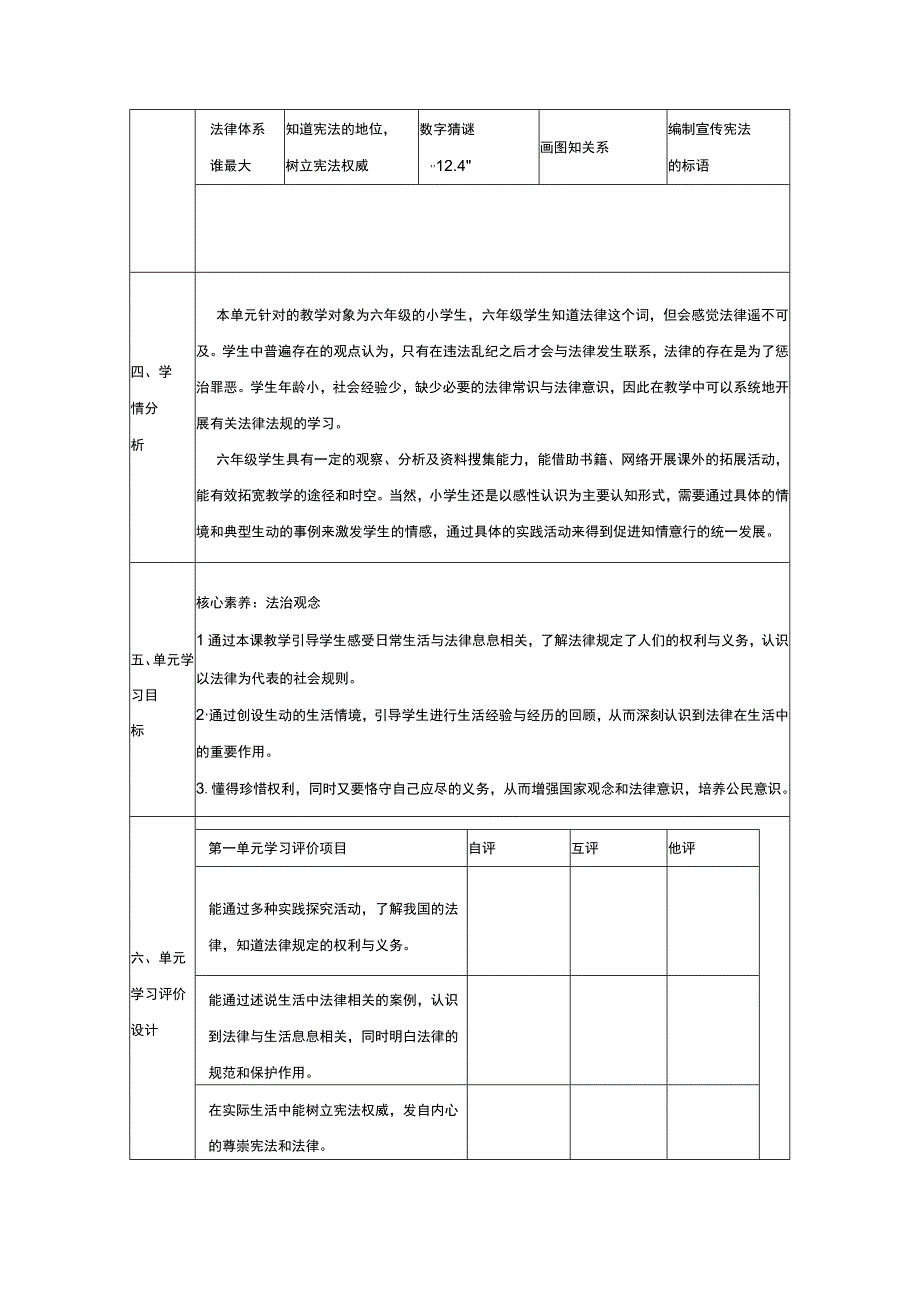 统编版道德与法治六年级上册第一单元大单元整体教学设计.docx_第3页