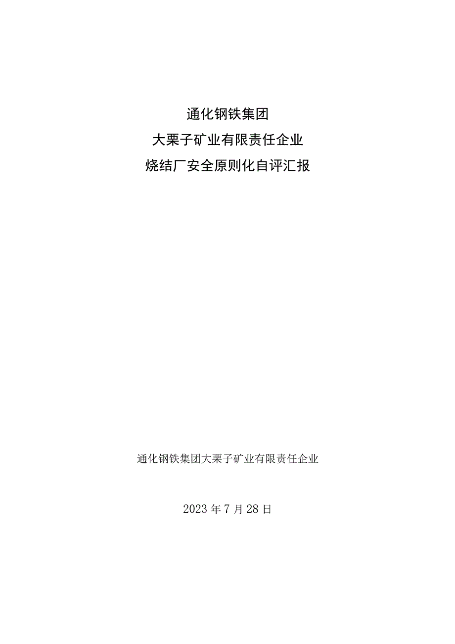 烧结厂安全标准自评报告.docx_第1页