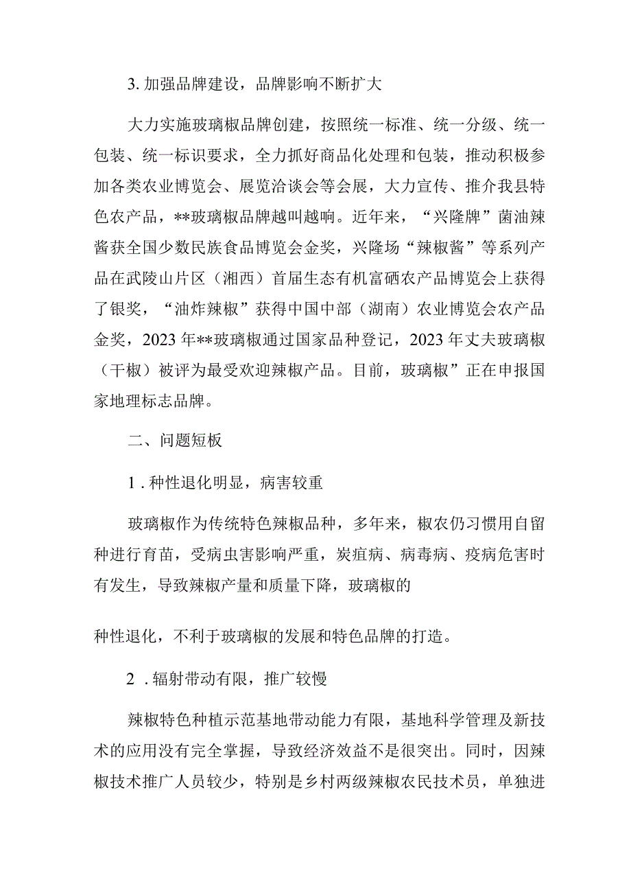 某县关于“玻璃椒”产业发展情况调研报告.docx_第3页