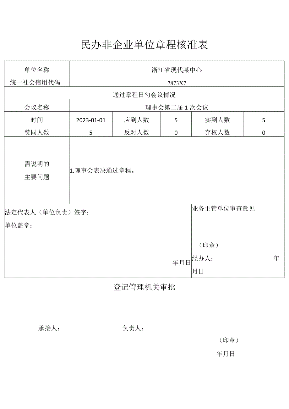 民办非企业单位章程批准审核.docx_第1页