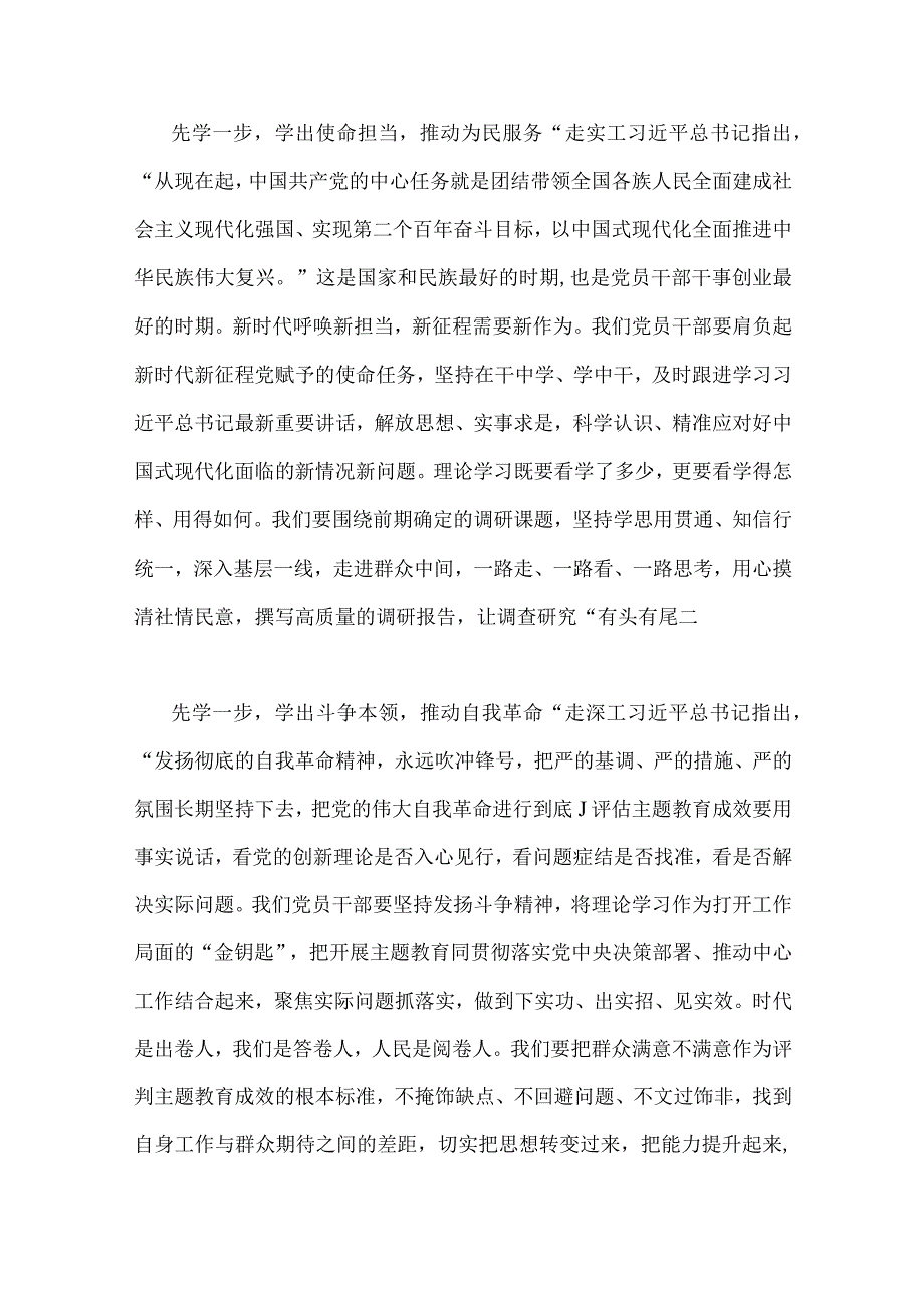 推动第二批主题教育学习心得体会、交流发言稿、实施方案、主题教育专题党课讲稿（10篇word文）供借鉴.docx_第3页