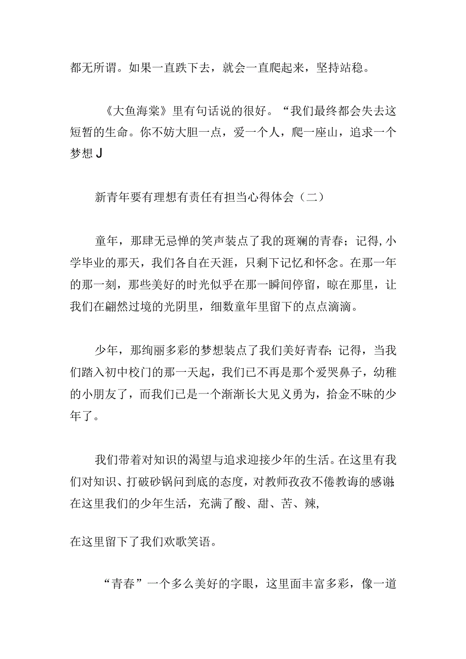 新青年要有理想有责任有担当心得体会四篇.docx_第2页