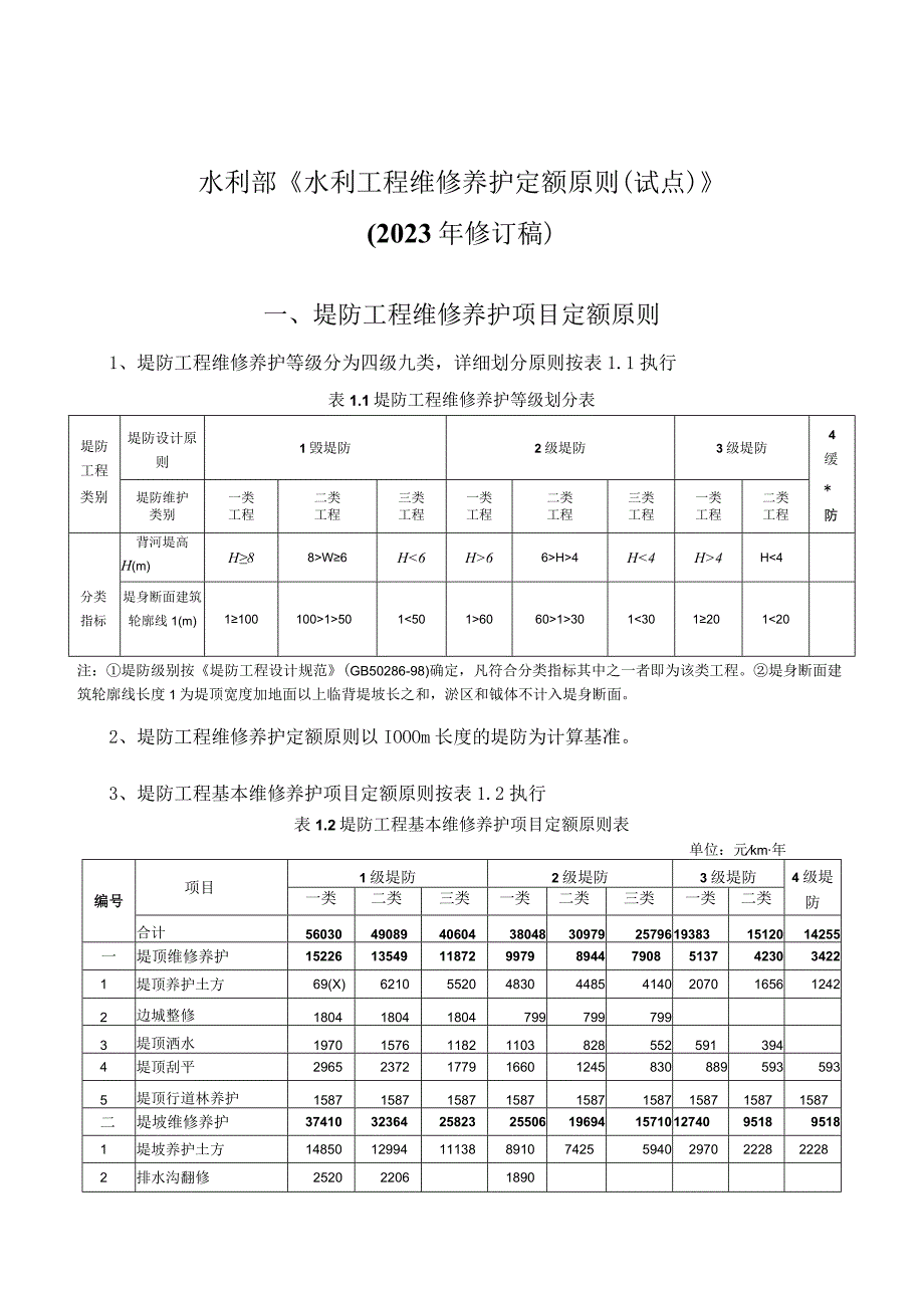 水利工程维修养护标准试点修订.docx_第1页