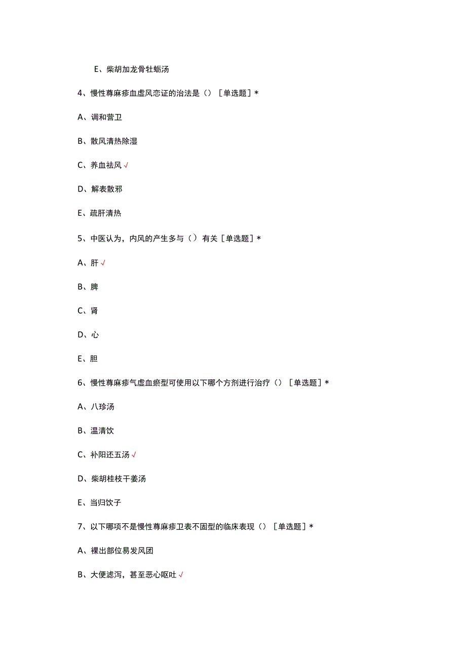 瘾疹（荨麻疹）的中医辨证论治理论考核试题.docx_第2页