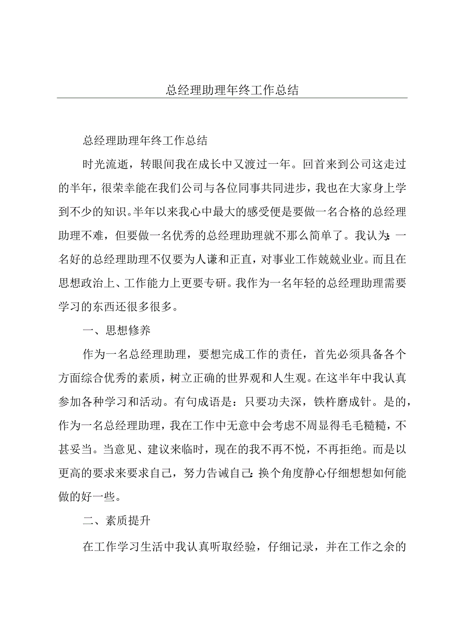 总经理助理年终工作总结.docx_第1页