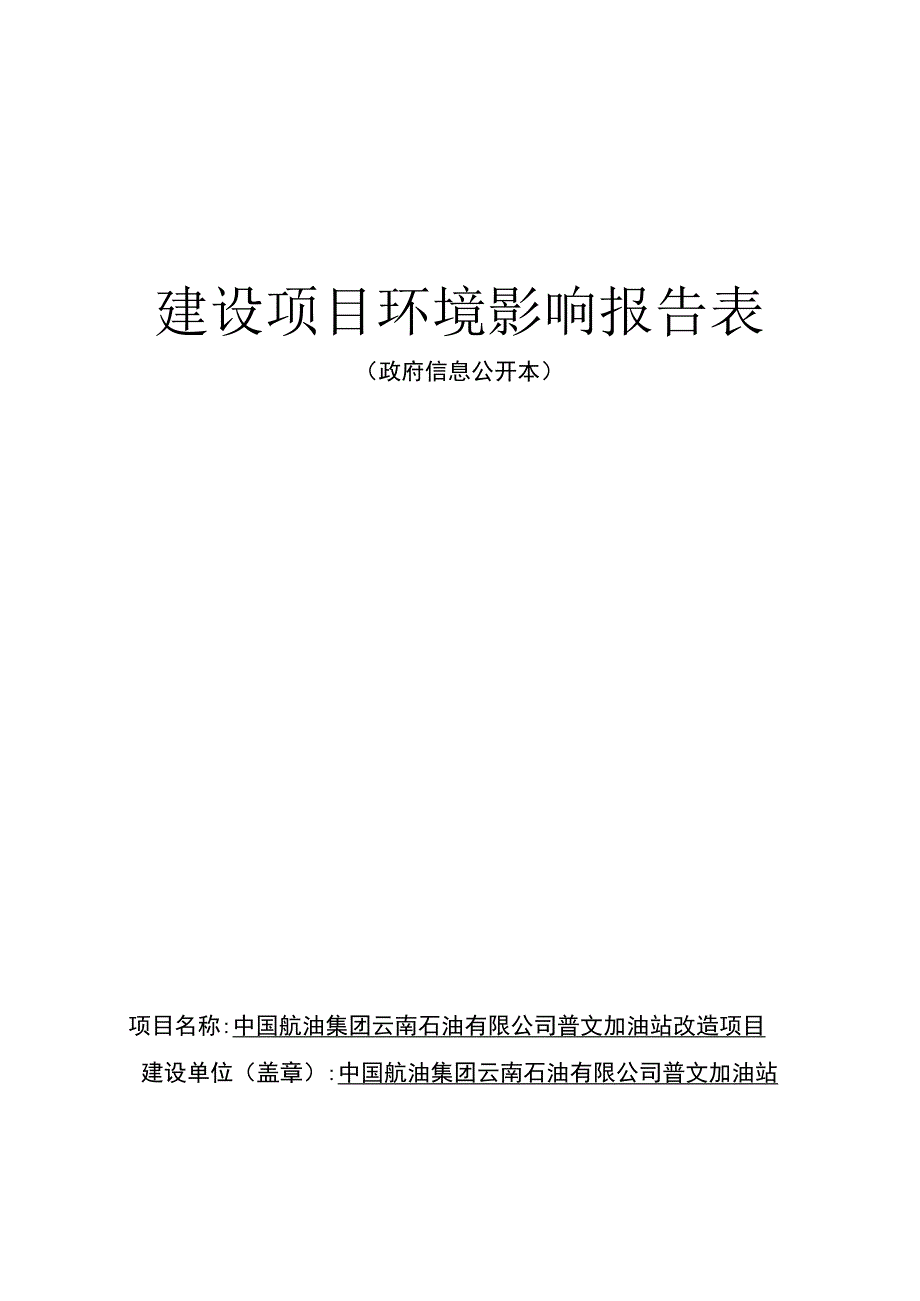 普文加油站改造项目环评报告.docx_第1页