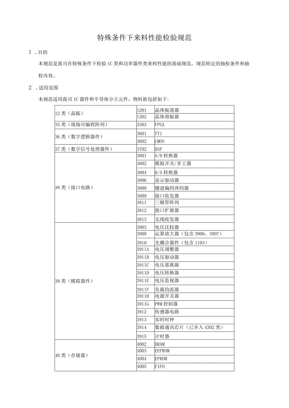 特殊条件下来料性能检验规范.docx_第1页