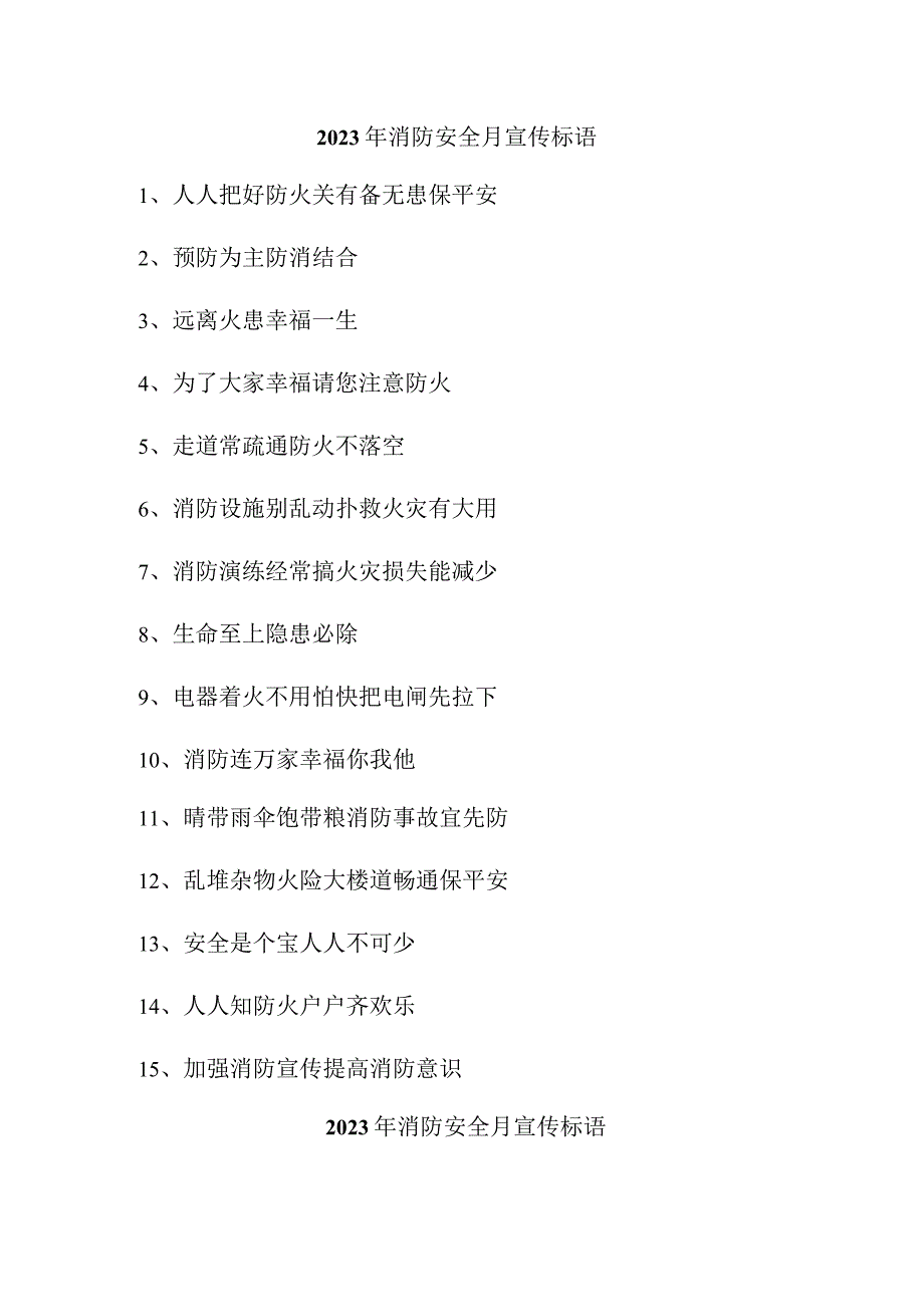 2023年超市《消防安全月》宣传标语（4份）.docx_第1页