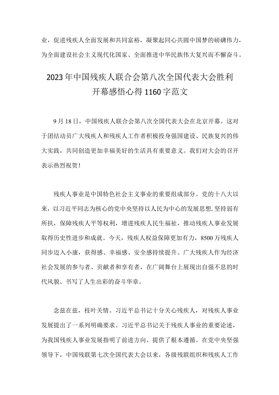 2023年中国残疾人联合会第8次全国代表大会推动残疾人事业高质量发展心得体会【两篇】供参考.docx_第3页