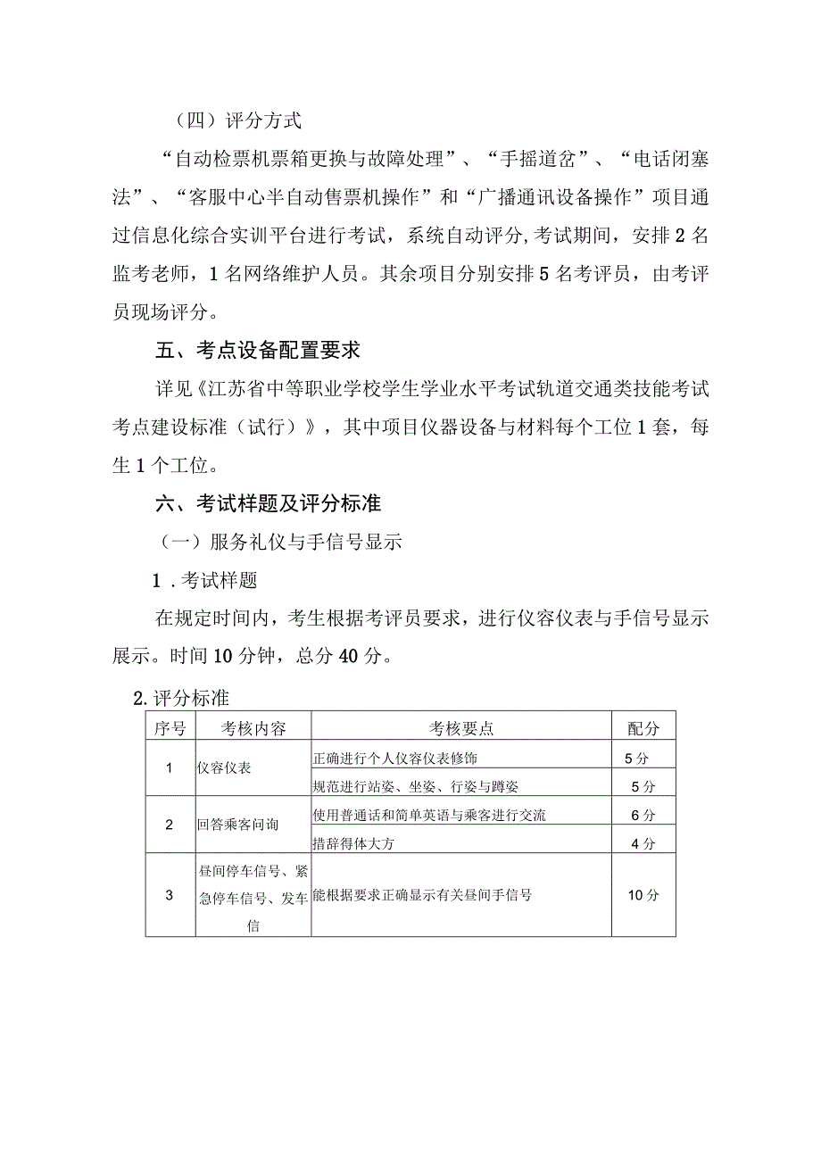 2023年江苏省中等职业学校学生学业水平考试轨道交通类专业基本技能考试指导性实施方案.docx_第3页