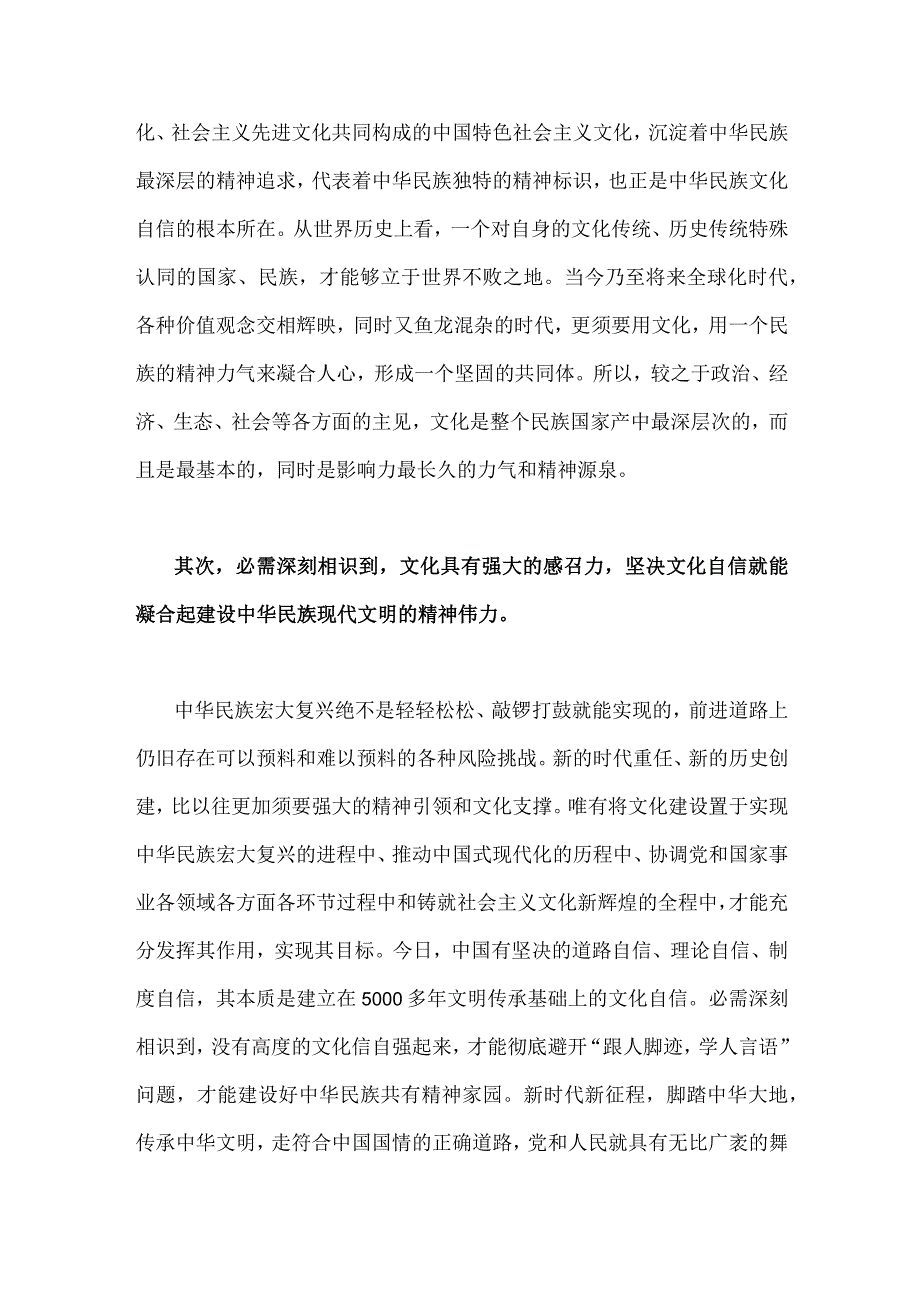 2023年坚定文化自信建设文化强国专题研讨发言材料1980字范文.docx_第2页