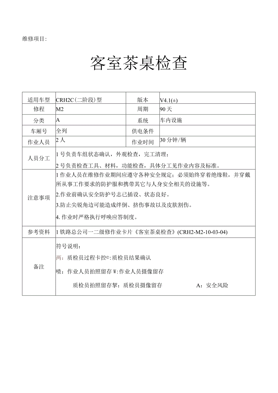 CRH动车组作业指导书-客室茶桌检查.docx_第1页