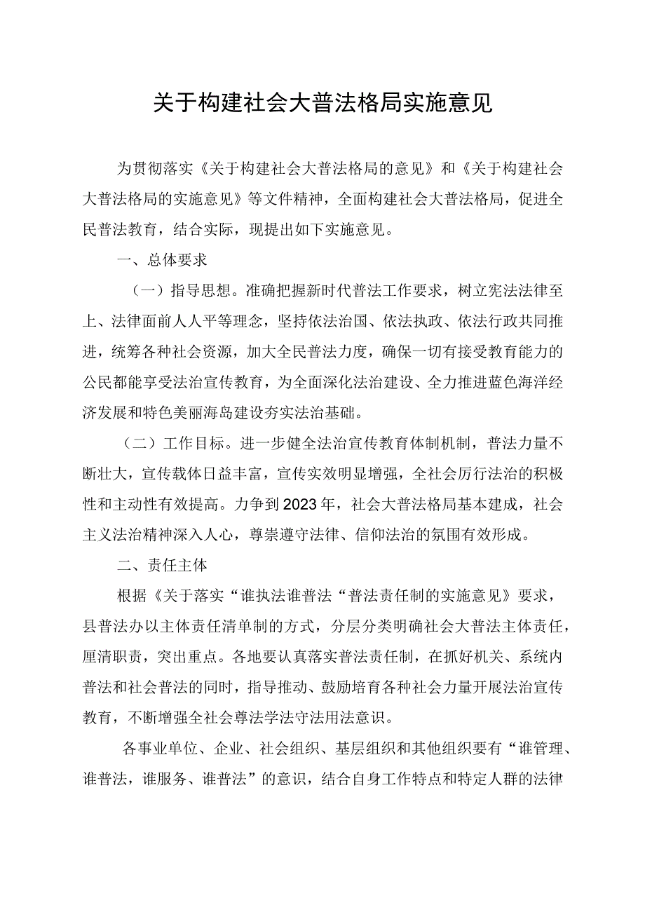 关于构建社会大普法格局实施意见.docx_第1页