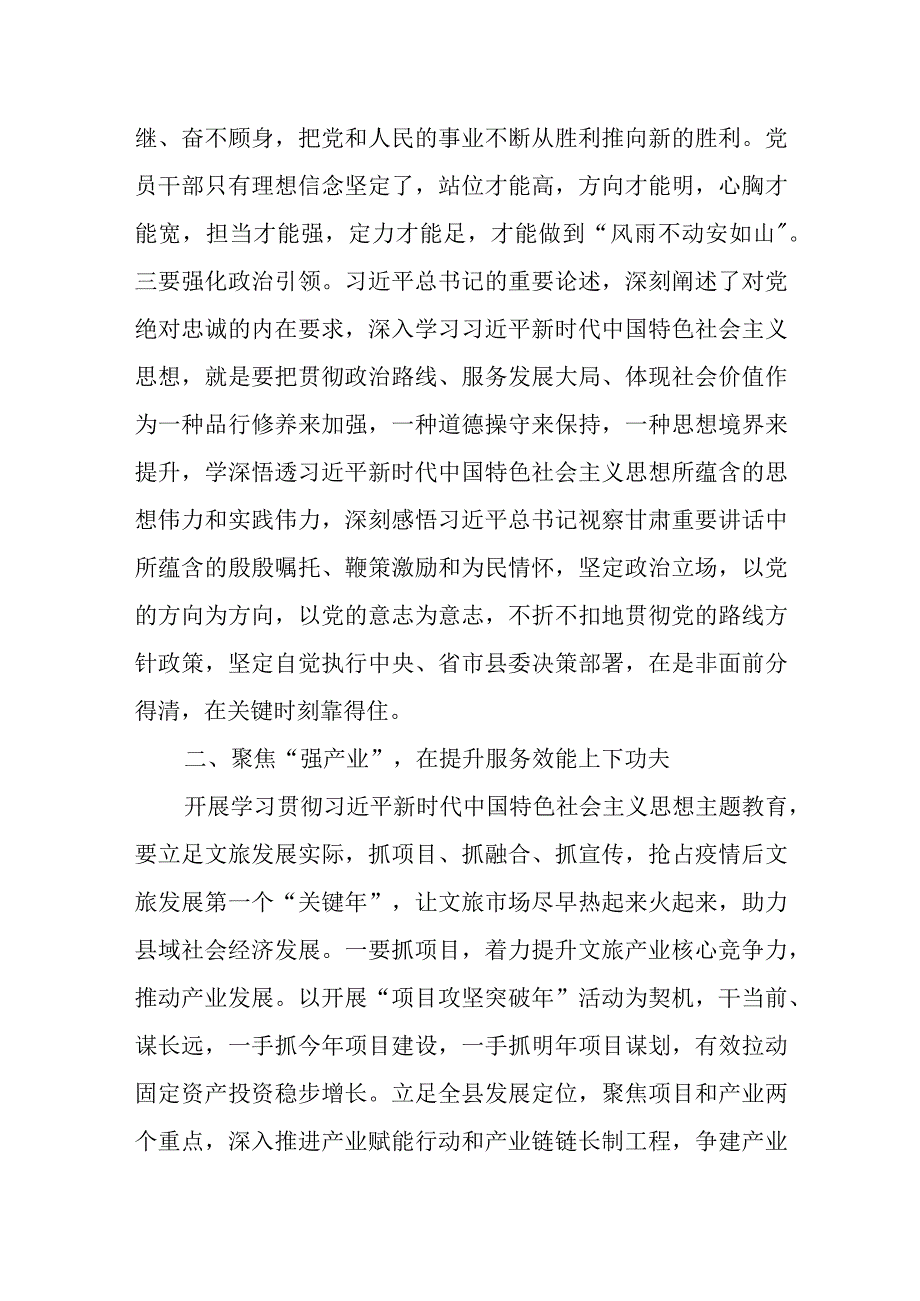 副县长2023年第二批主题教育研讨发言材料（分管文旅工作）.docx_第2页