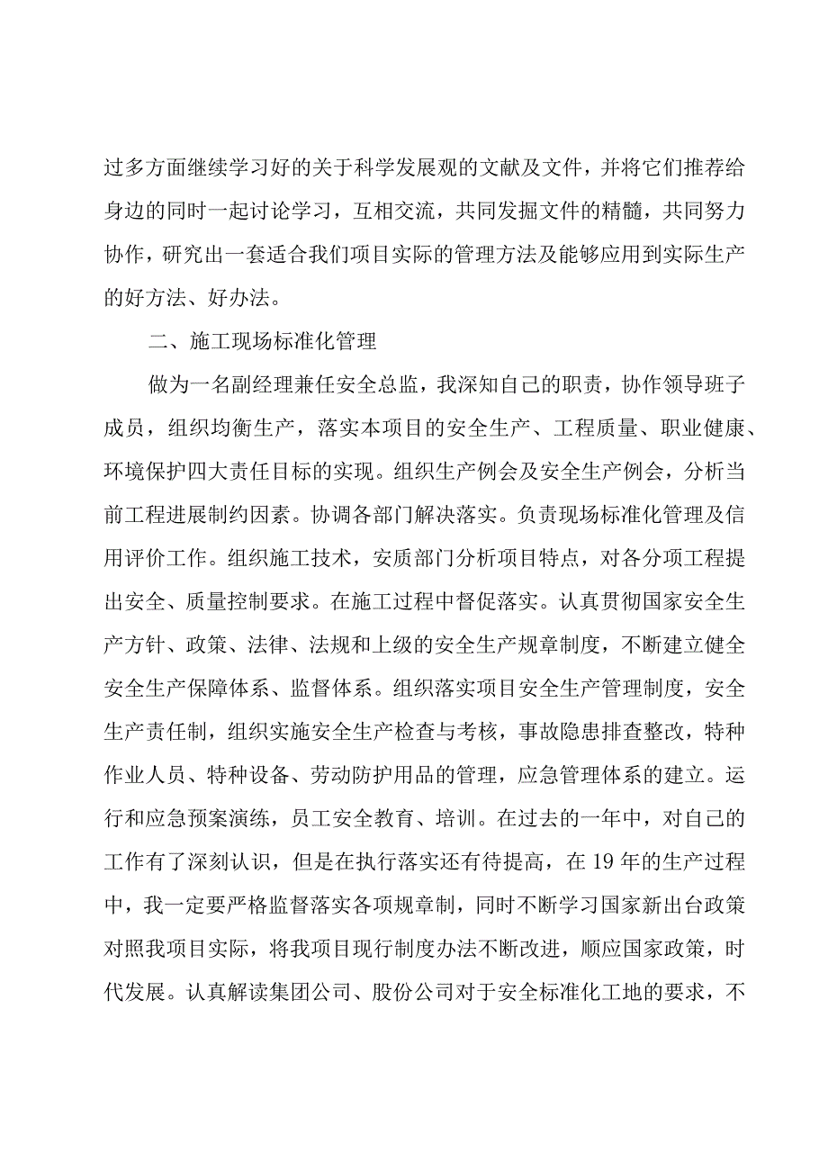 安全总监个人述职报告5篇.docx_第2页