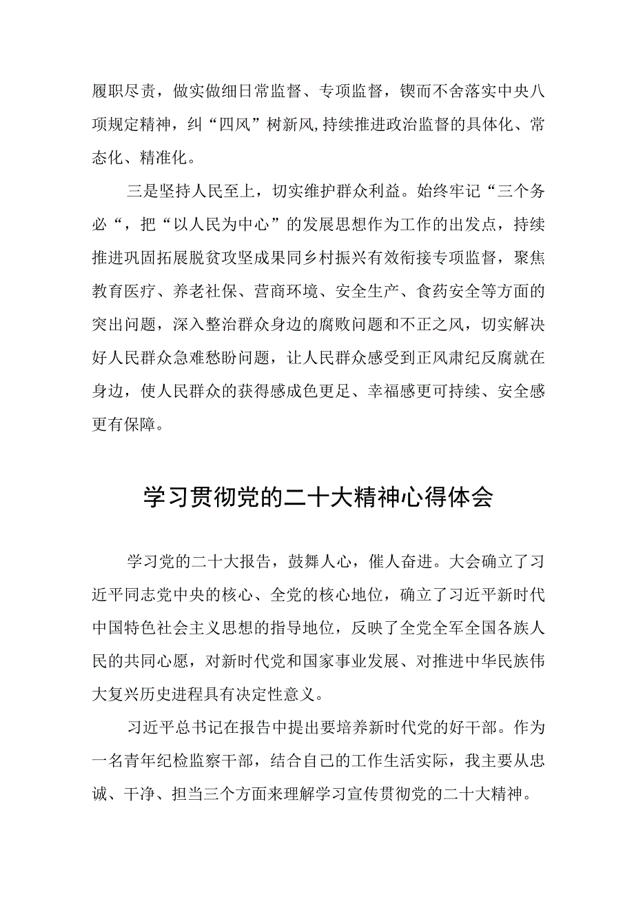 纪检组长学习贯彻党的二十大精神优秀心得体会十一篇.docx_第2页