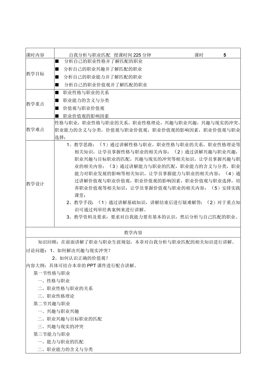 大学生职业生涯规划 教案全套 第1--7章 职业与职业生涯规划概述---大学生职场适应与发展.docx_第3页