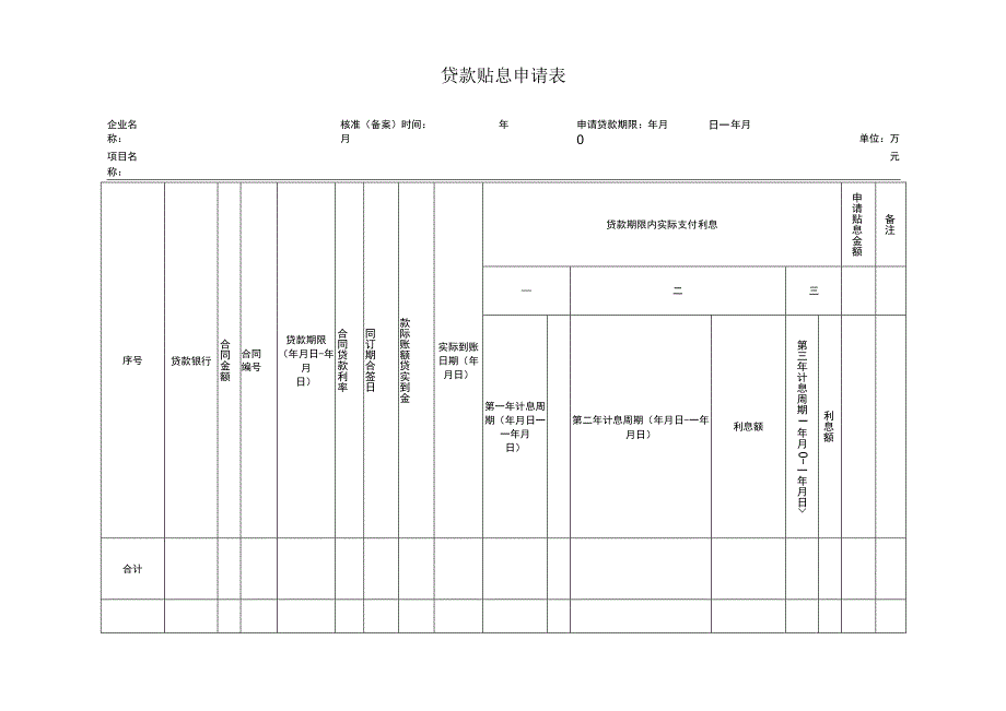 贷款贴息申请表.docx_第1页