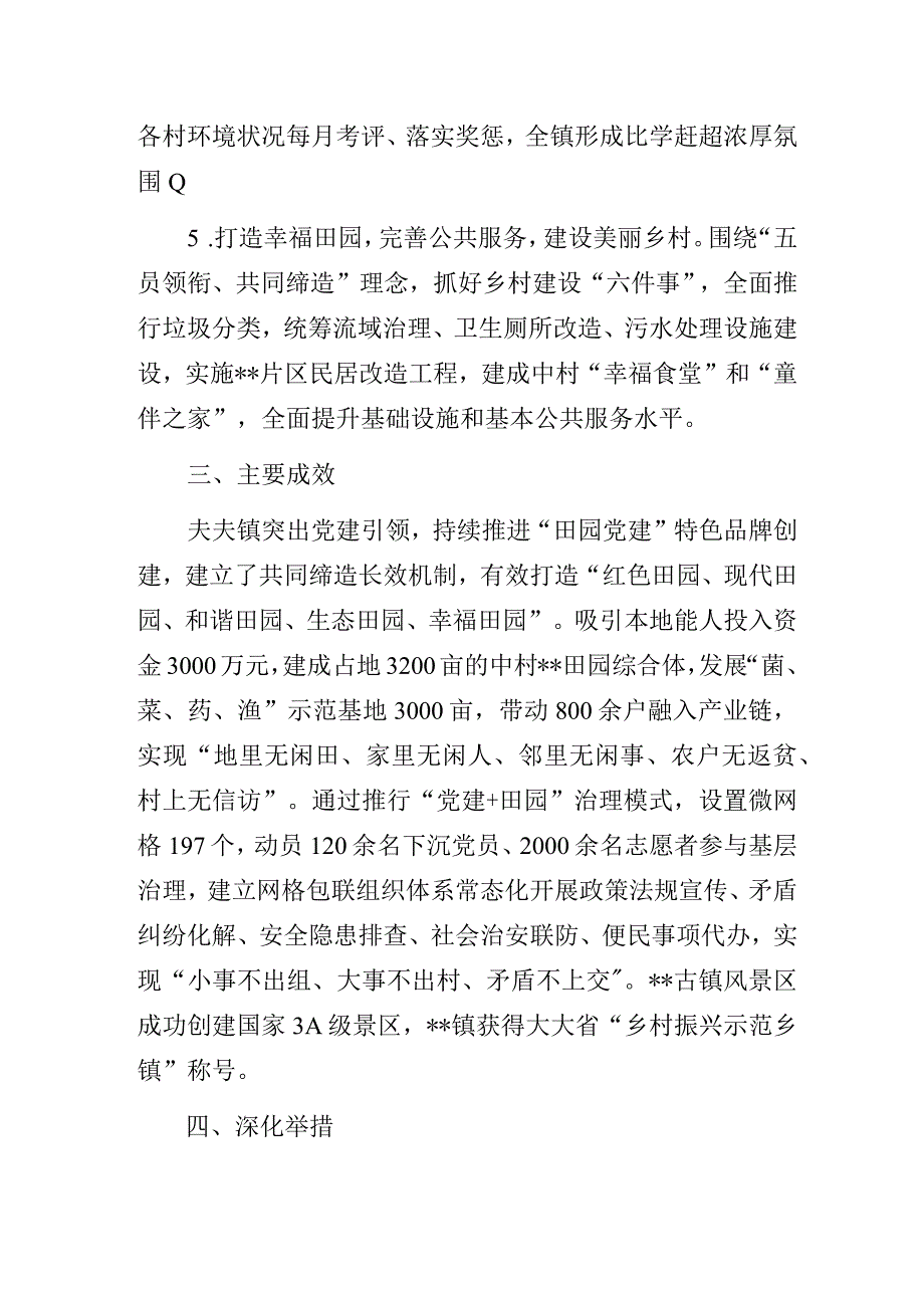 基层乡镇党委书记创建党建品牌项目价值成效经验做法专题研讨交流发言材料：《“田园党建”赋能乡村振兴》.docx_第3页