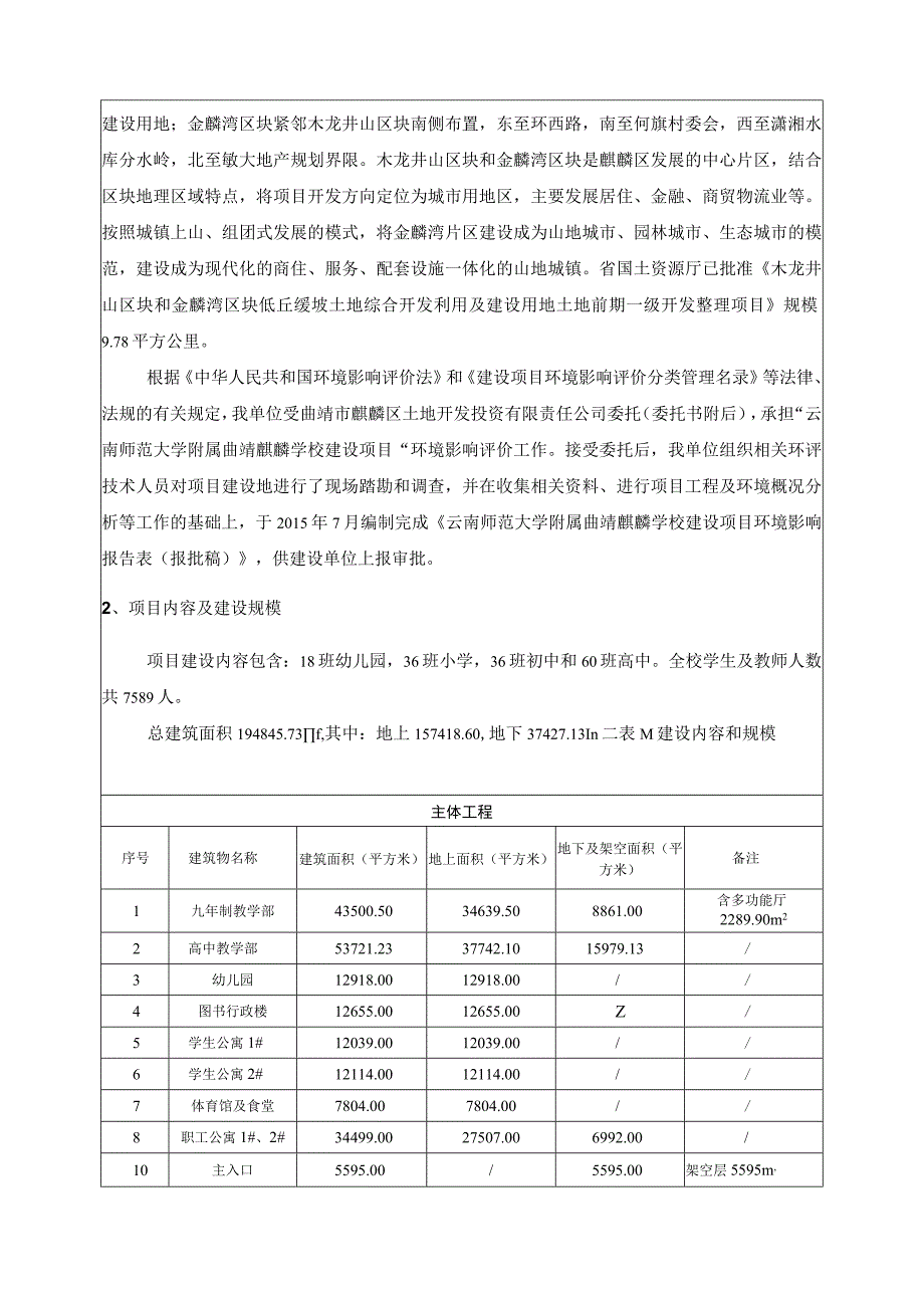 云南师范大学附属曲靖麒麟学校建设项目环评报告.docx_第2页