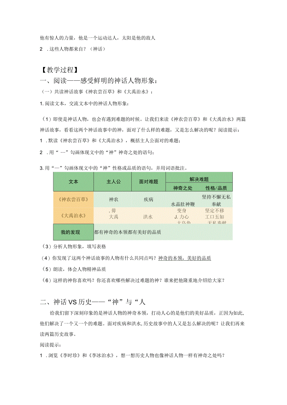 《面对难题的神与人》——神话故事群文阅读教案.docx_第2页