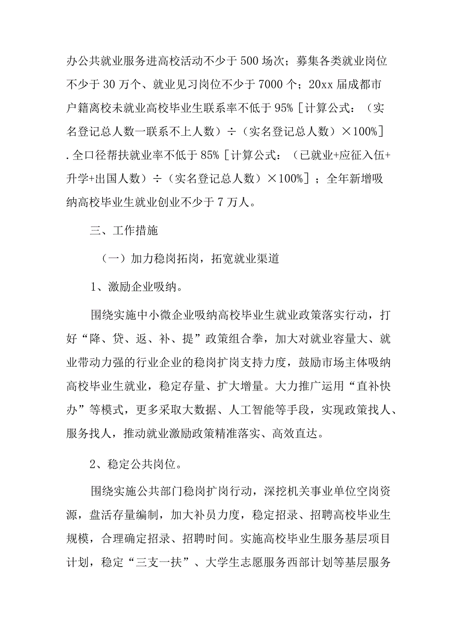 20xx年促进高校毕业生等青年就业创业工作方案.docx_第2页