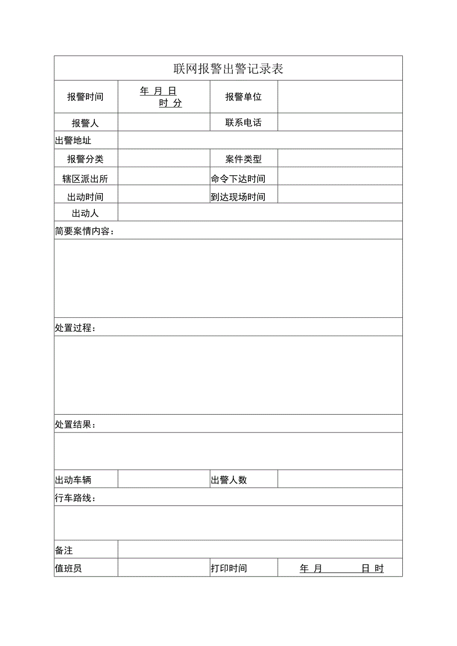 联网报警出警记录表.docx_第1页