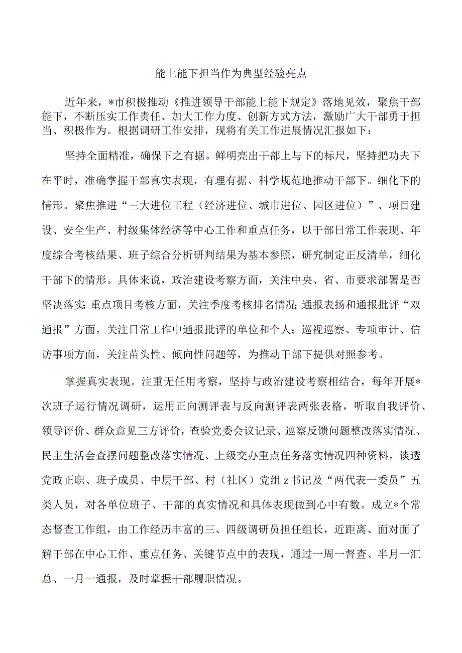 能上能下担当作为典型经验亮点.docx_第1页