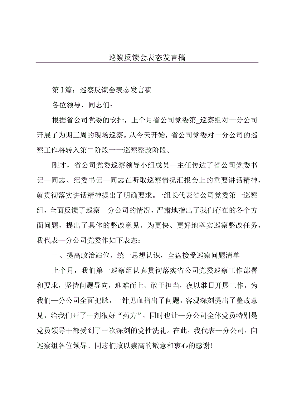 巡察反馈会表态发言稿.docx_第1页