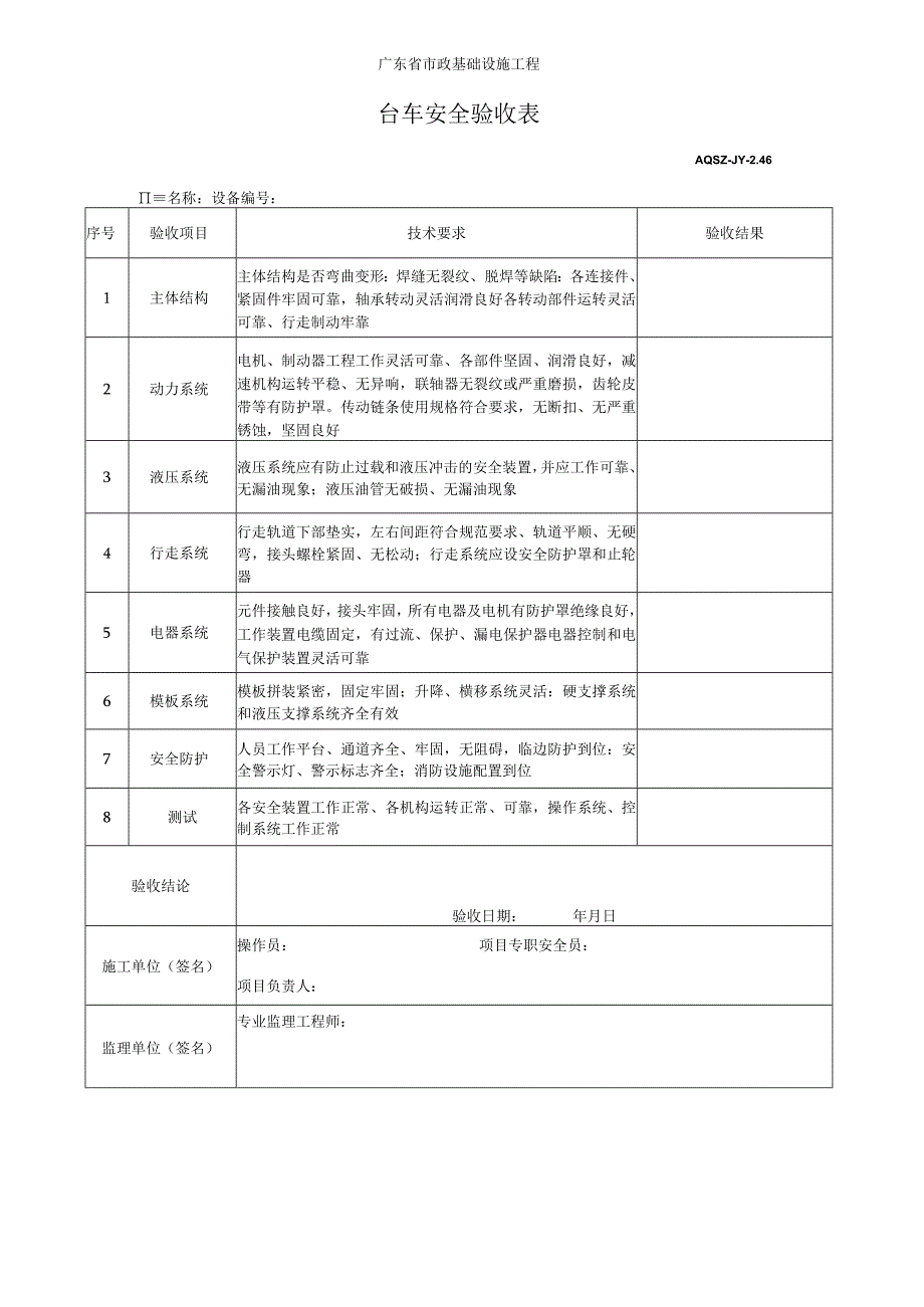 台车安全验收表.docx_第1页