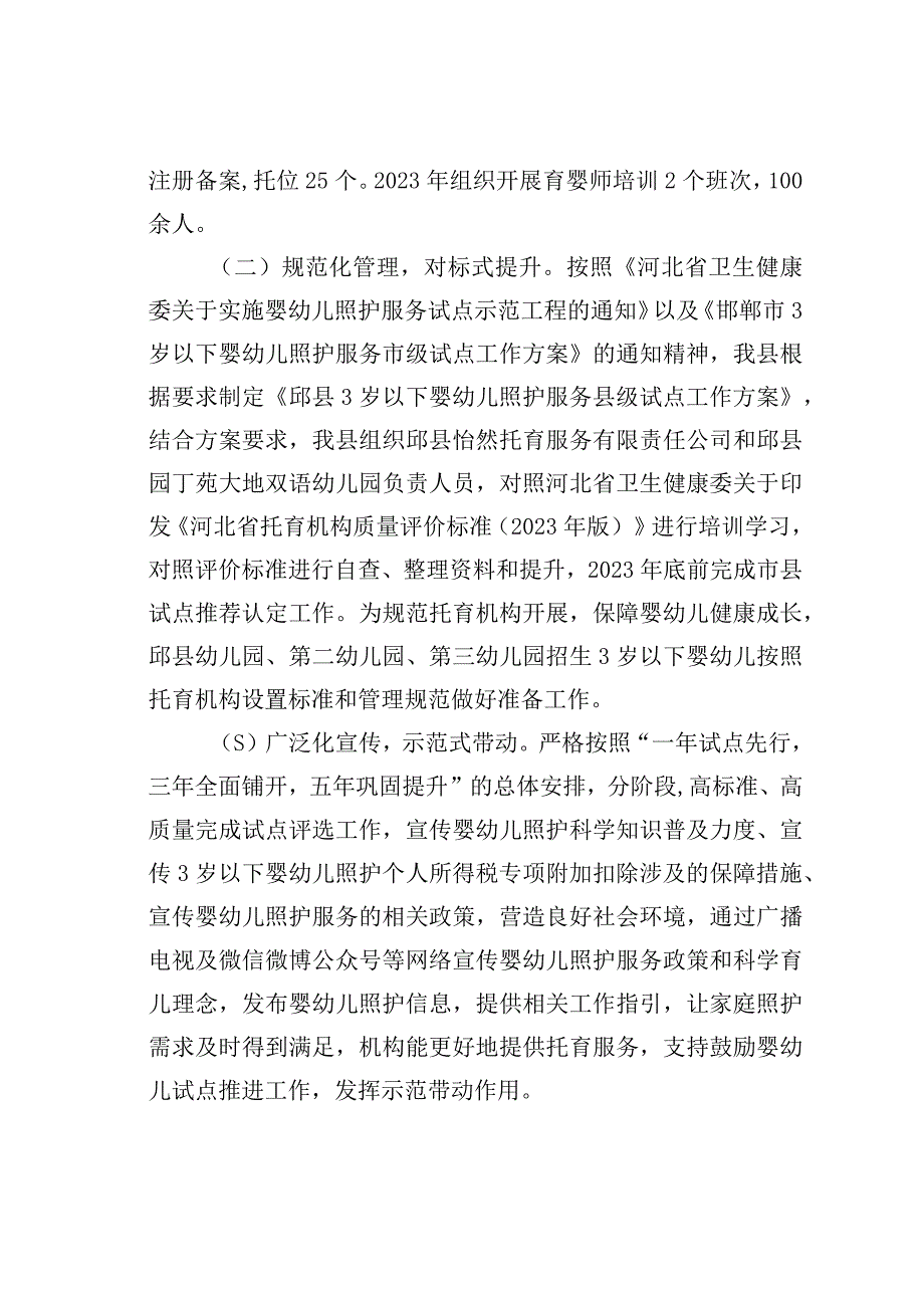 某某县普惠性托育发展存在的问题及建议.docx_第2页