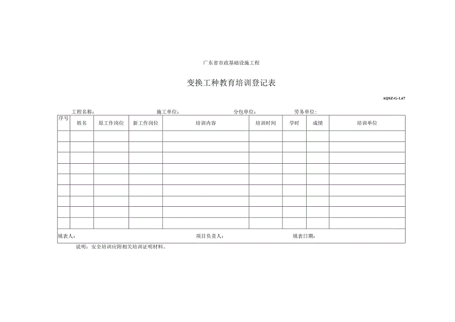 变换工种教育培训登记表.docx_第1页