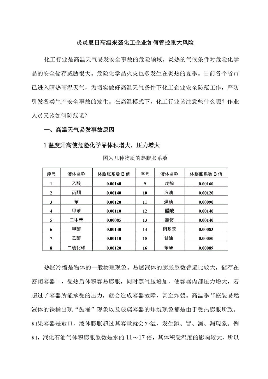 炎炎夏日高温来袭化工企业如何管控重大风险.docx_第1页