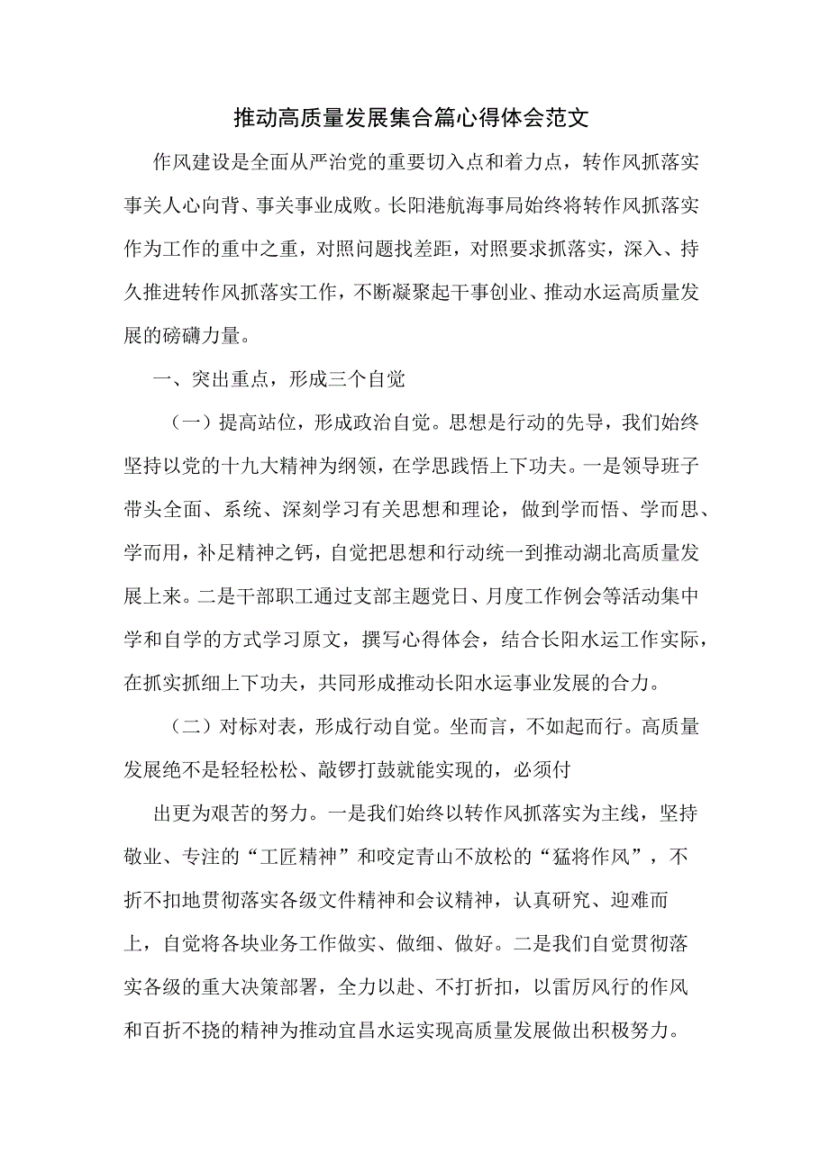 推动高质量发展集合篇心得体会范文.docx_第1页