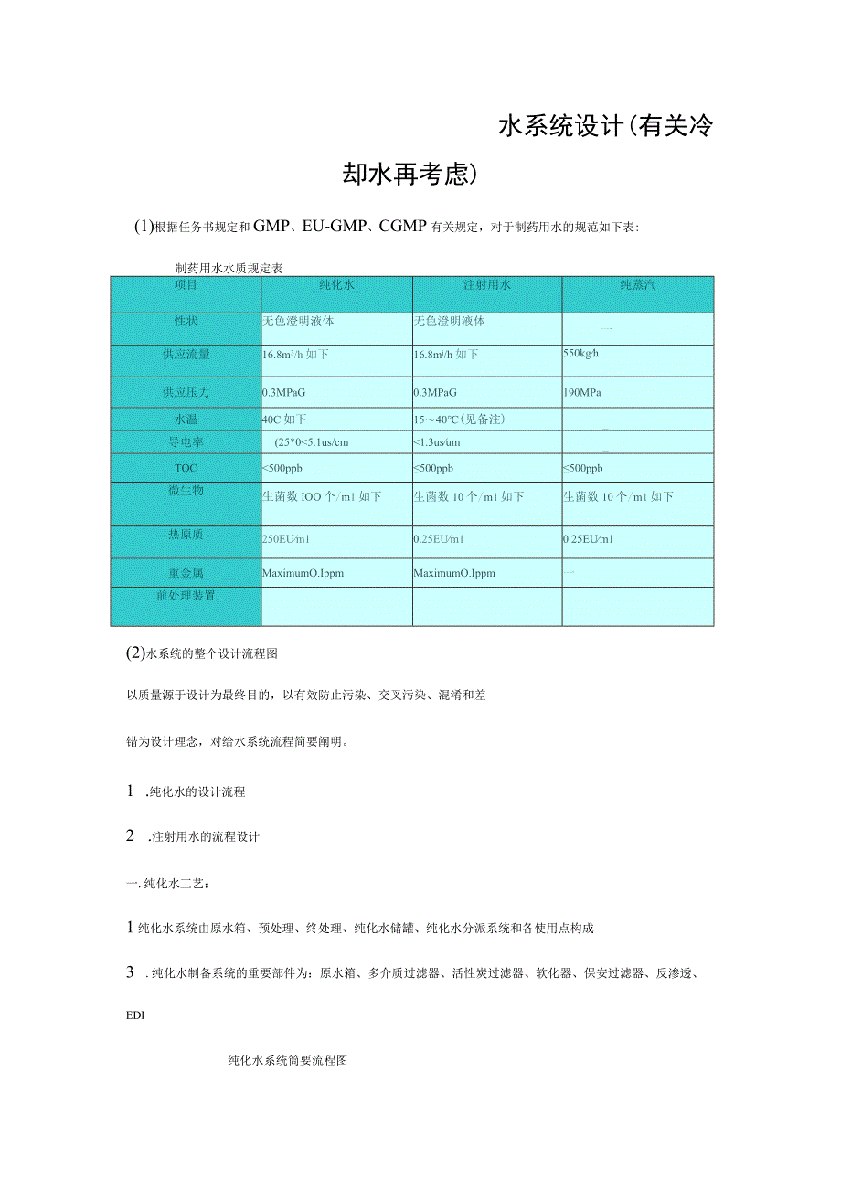 水系统工艺流程设计探究模板.docx_第1页