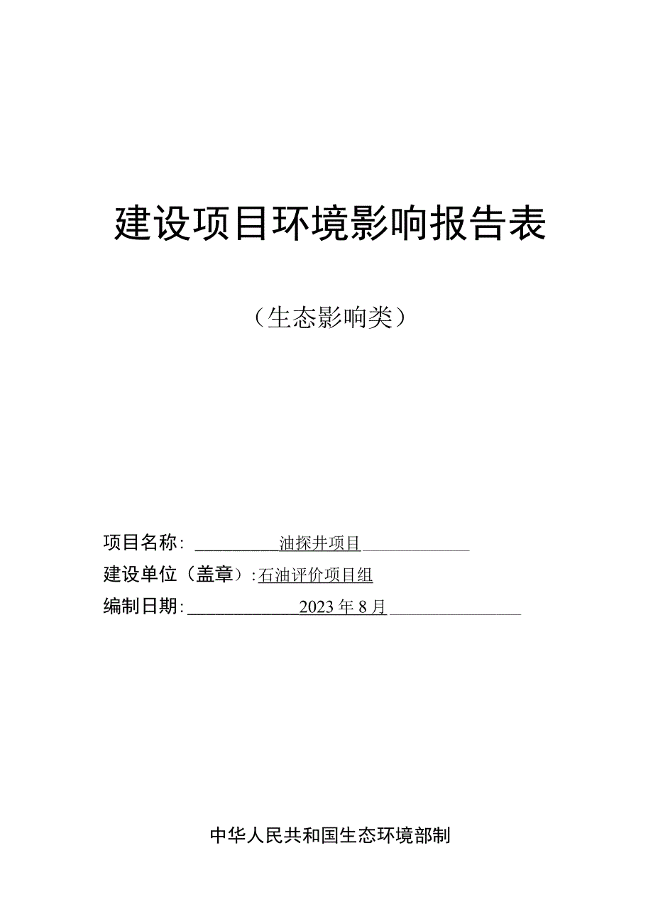 油探井项目环评报告.docx_第1页