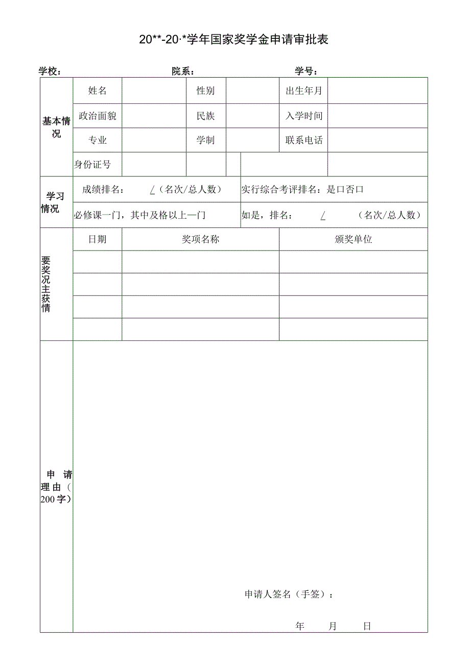 国家奖学金申请表.docx_第1页