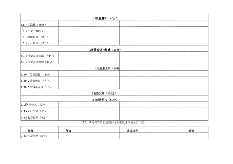 湖南省省长质量奖制造业组织评审记录表、成熟度列表.docx_第3页