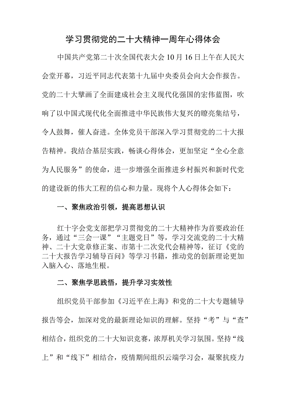 2023年银行经理学习贯彻《党的二十大精神》一周年心得体会合计4份.docx_第3页