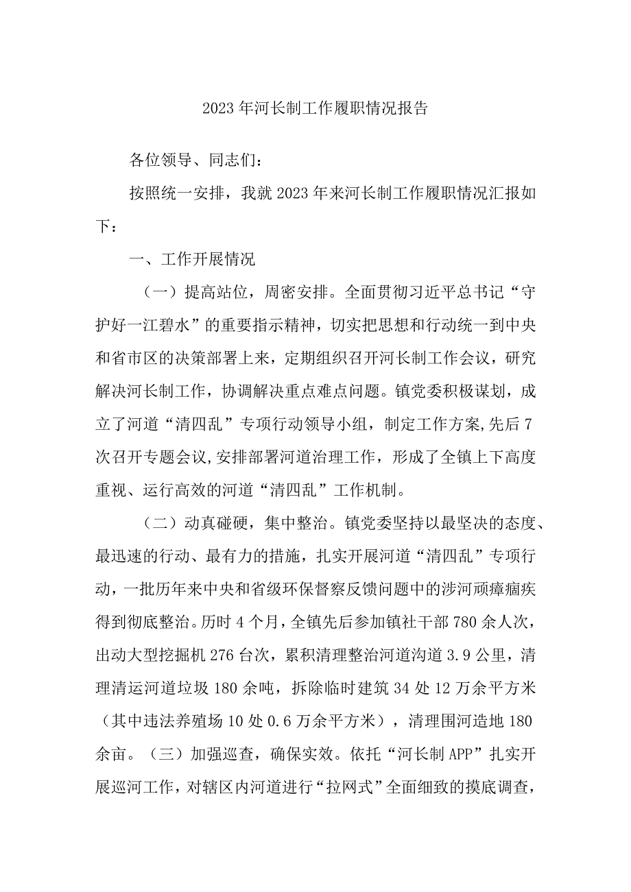 2023年河长制工作履职情况报告.docx_第1页