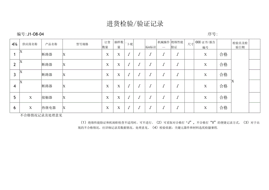 XX公司进货检验及验证记录(2023年).docx_第1页