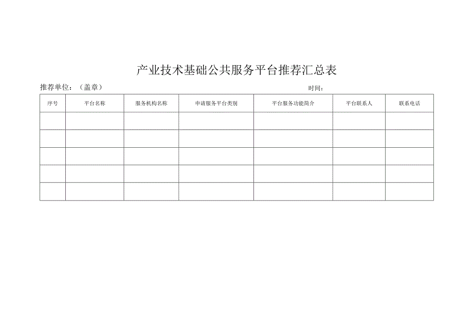 产业技术基础公共服务平台推荐表.docx_第1页