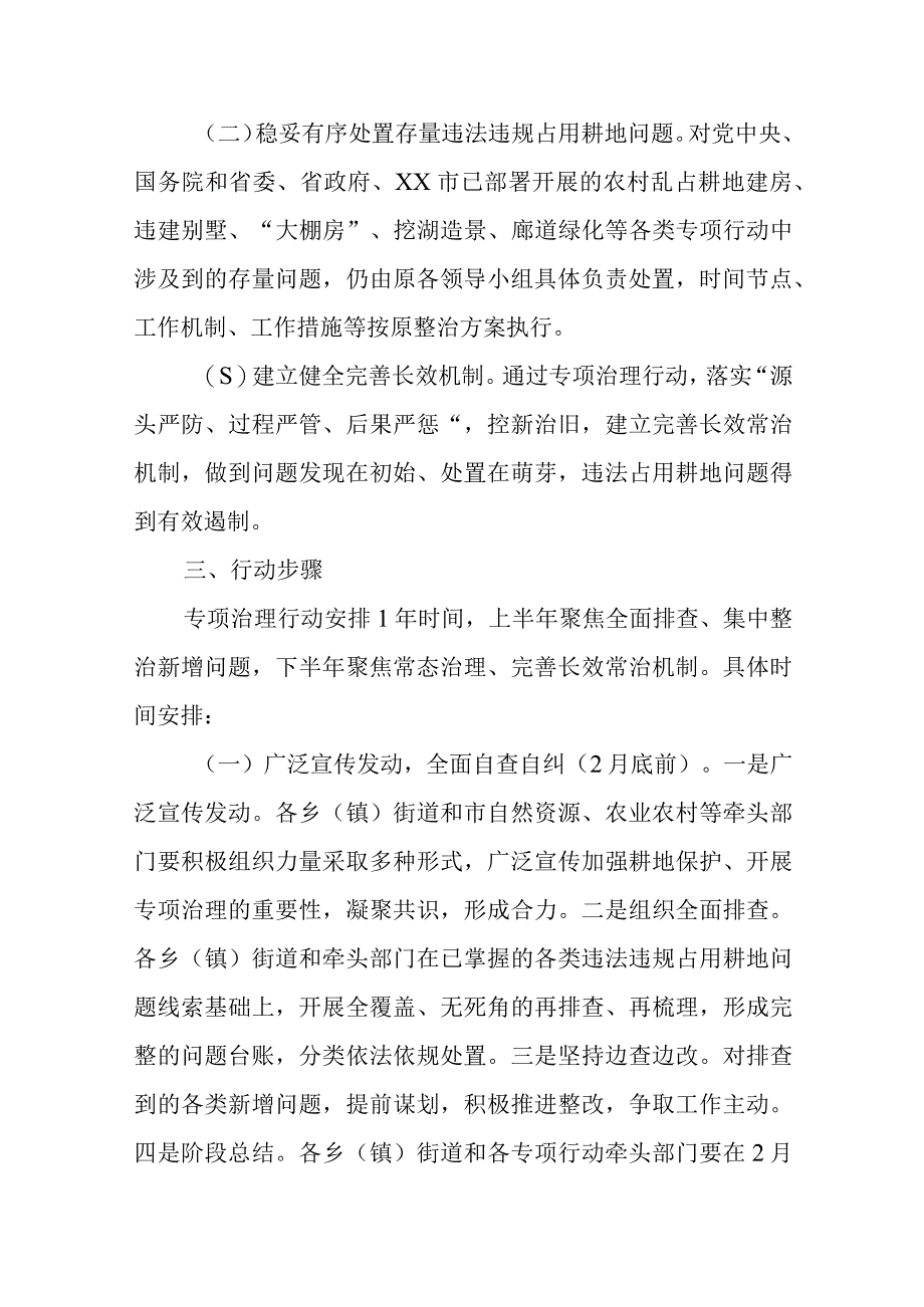 XX市深入开展违法违规占用耕地专项治理行动方案.docx_第2页