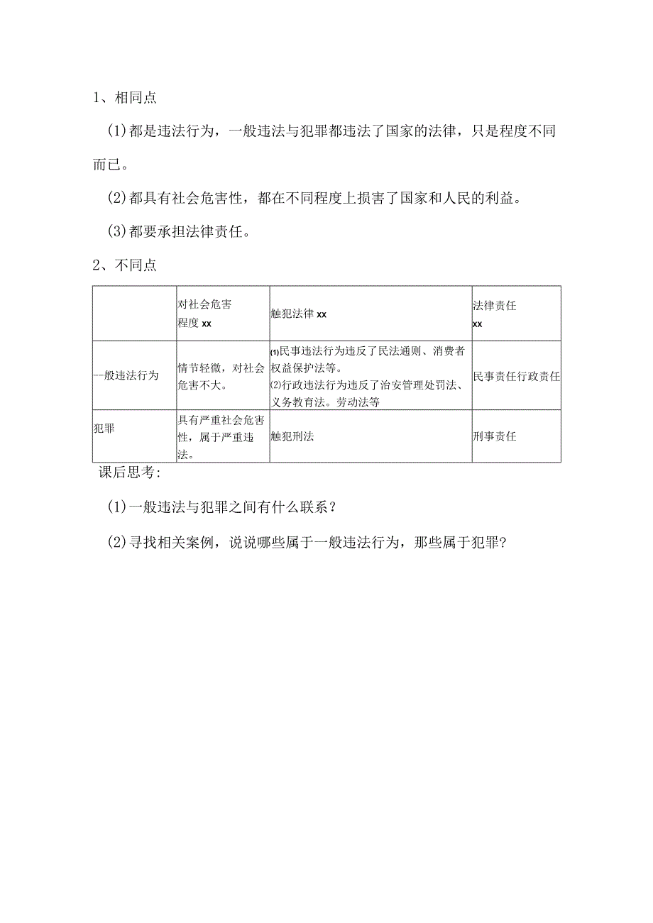 一般违法行为VS犯罪_一般违法行为VS犯罪教学设计微课公开课教案教学设计课件.docx_第3页